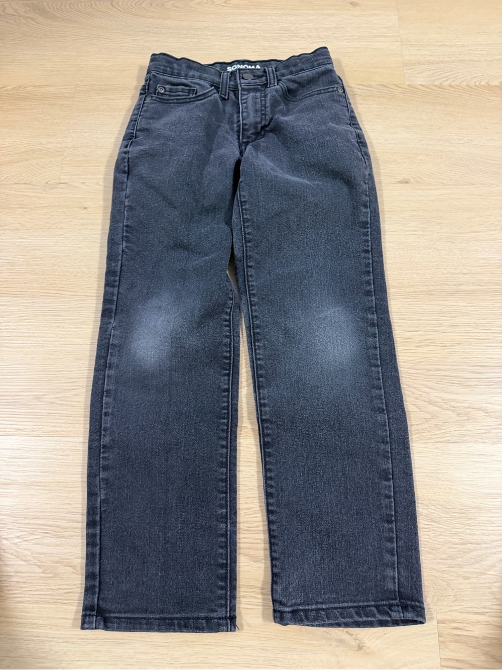Sonoma Boys 8S Faded Black Straight Jeans Everyday Jean Youth Denim Zip